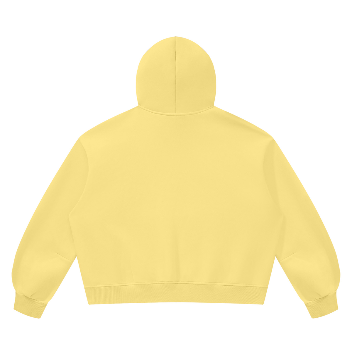 Unisex Vintage Wash Boxy Fleece Hoodie in light yellow, alternate angle