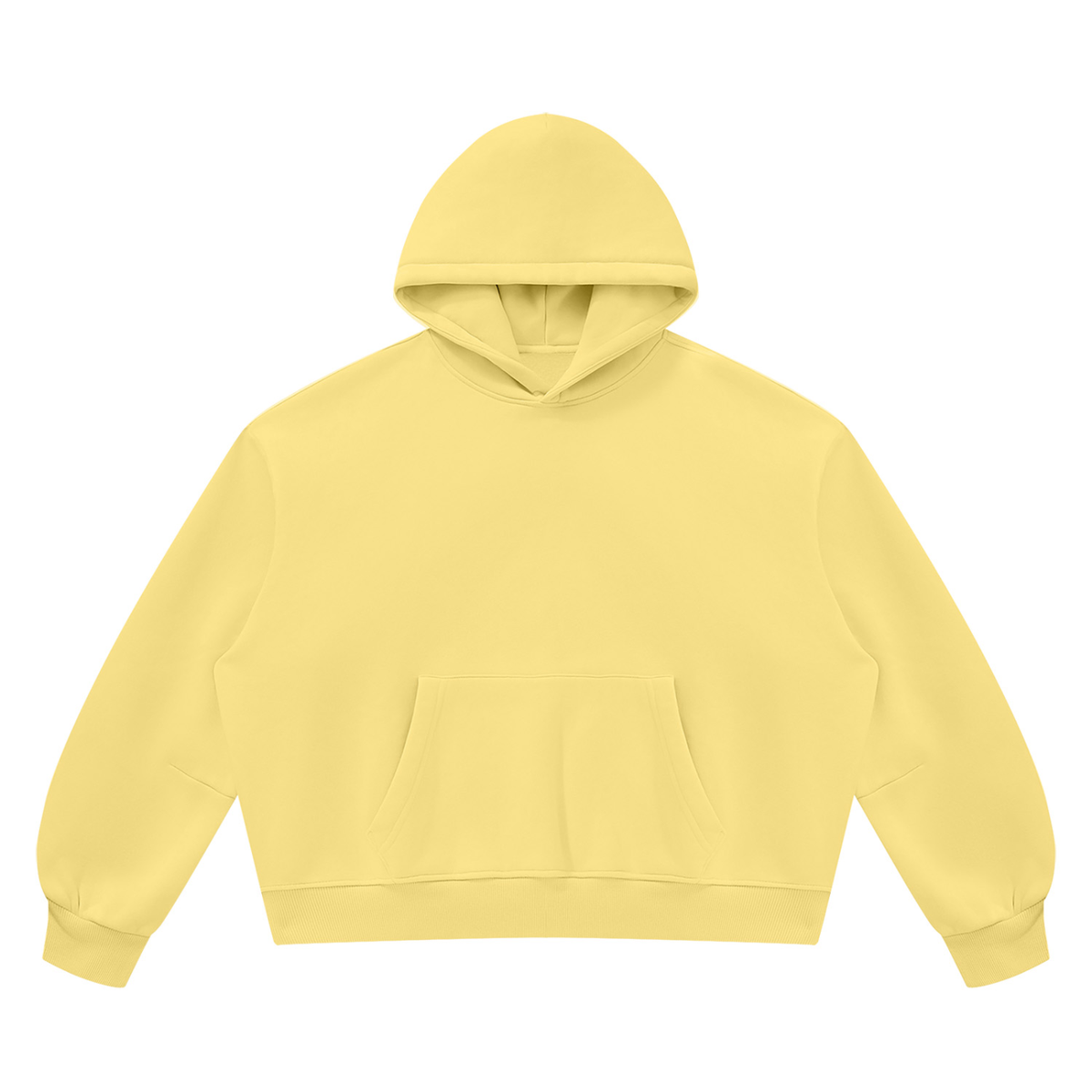 Unisex Vintage Wash Boxy Fleece Hoodie in light yellow