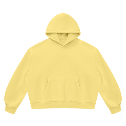 Unisex Vintage Wash Boxy Fleece Hoodie in light yellow
