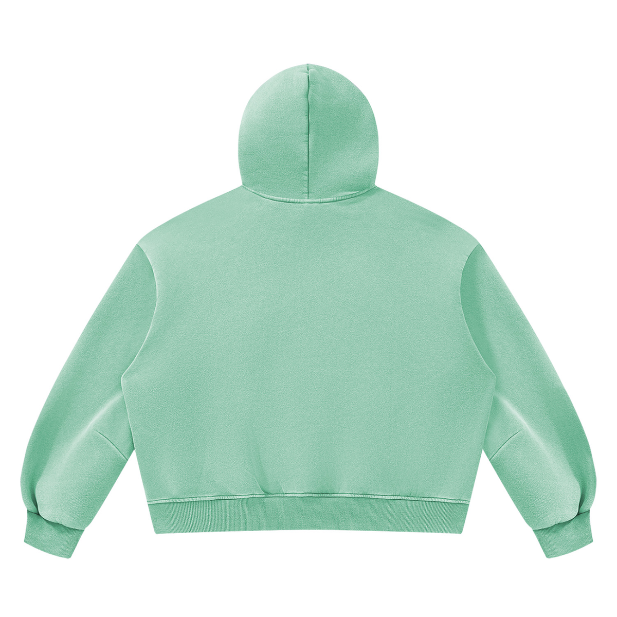 Unisex Vintage Wash Boxy Fleece Hoodie in mint green, alternate angle