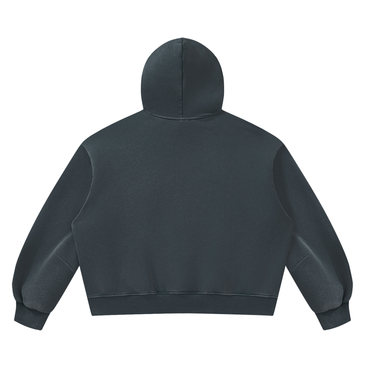 Unisex Vintage Wash Boxy Fleece Hoodie in navy blue, alternate angle