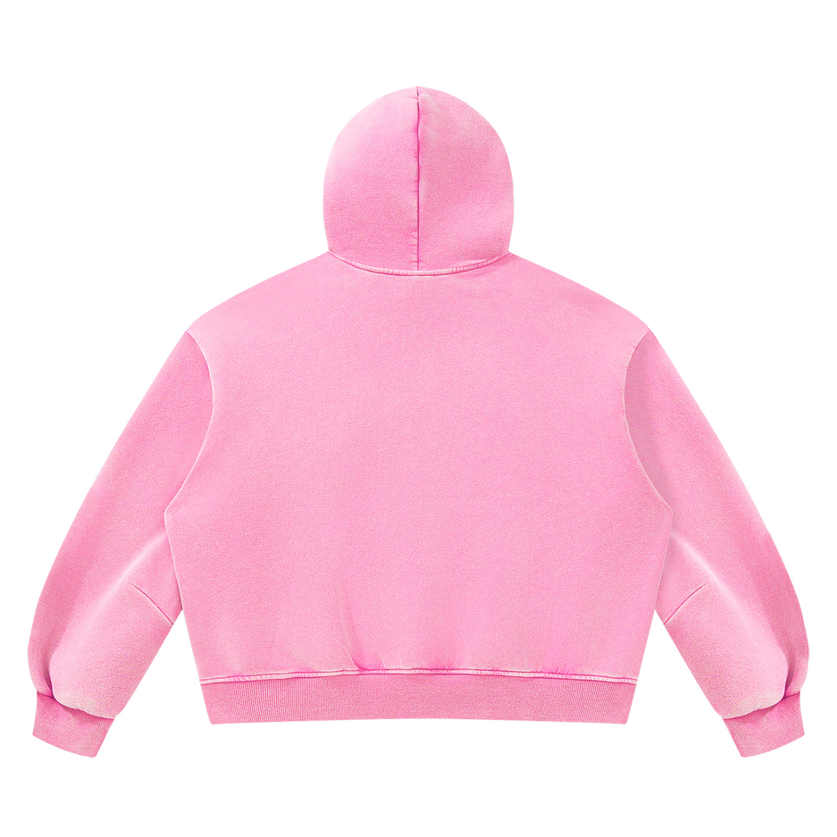 Unisex Vintage Wash Boxy Fleece Hoodie in pink, alternate angle