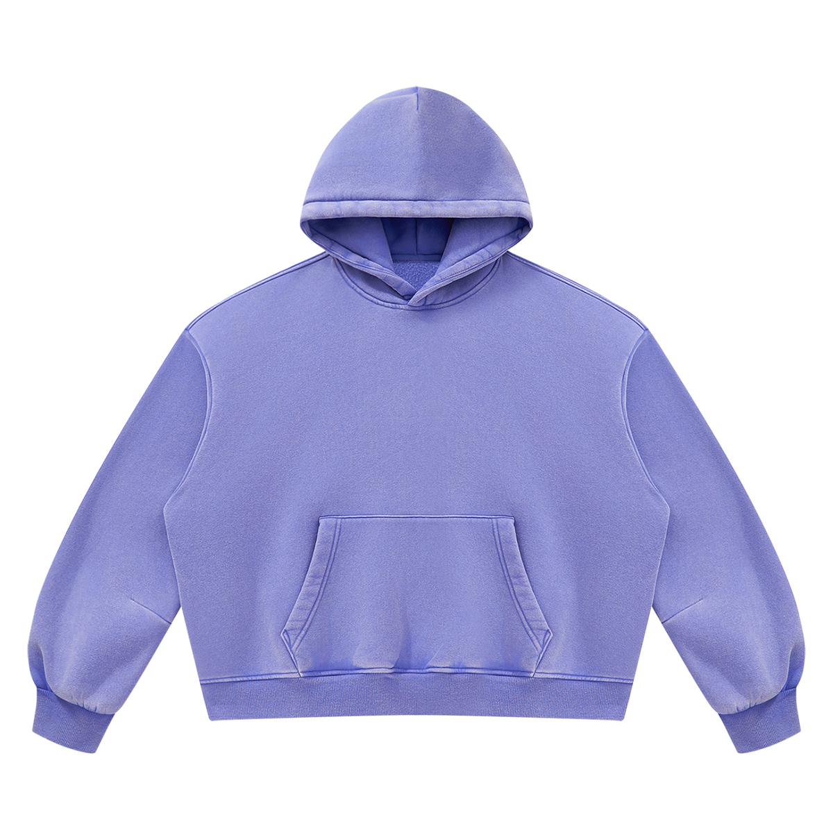 Unisex Vintage Wash Boxy Fleece Hoodie in purple