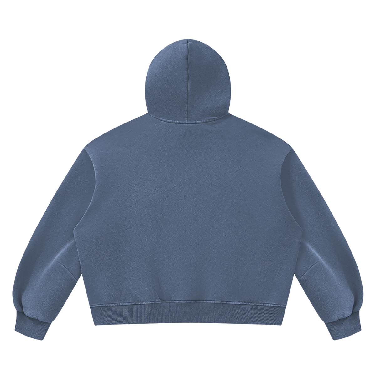 Unisex Vintage Wash Boxy Fleece Hoodie in washed blue, alternate angle