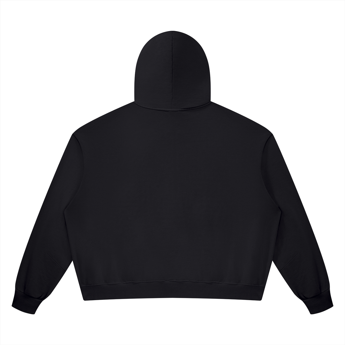 Unisex Vintage Wash Boxy Full Zip Hoodie in black, alternate angle