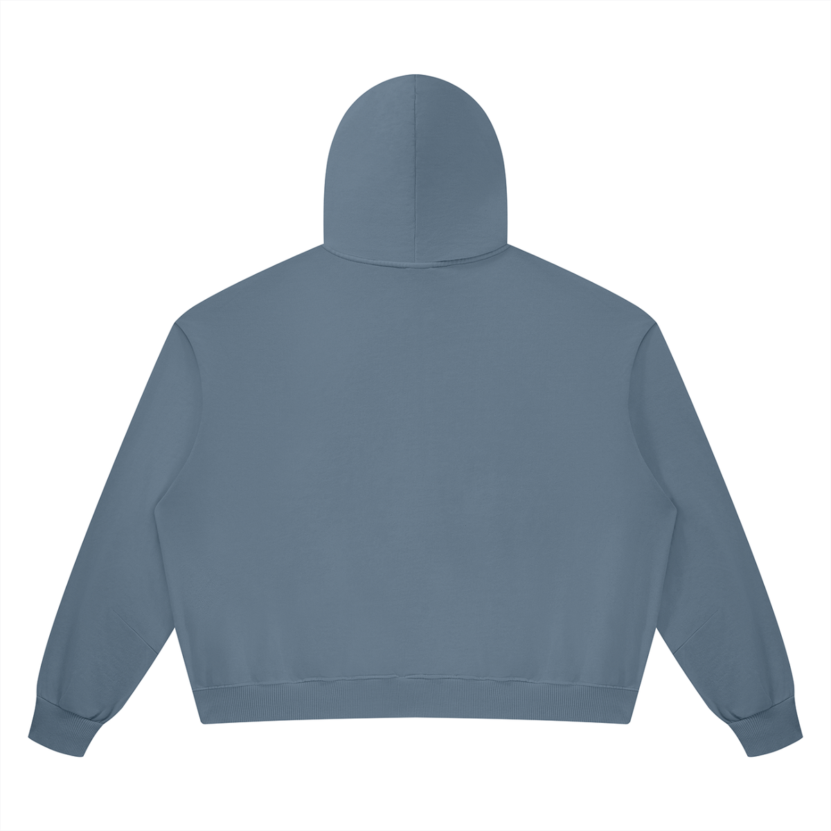 Unisex Vintage Wash Boxy Full Zip Hoodie in gray blue, alternate angle