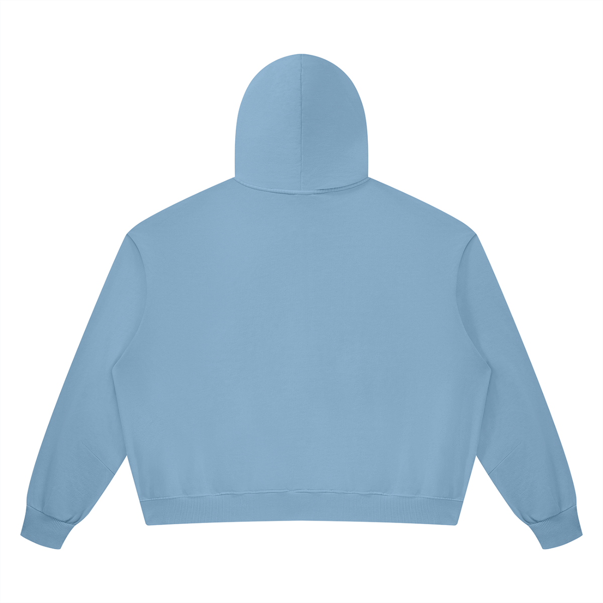 Unisex Vintage Wash Boxy Full Zip Hoodie in haze blue, alternate angle