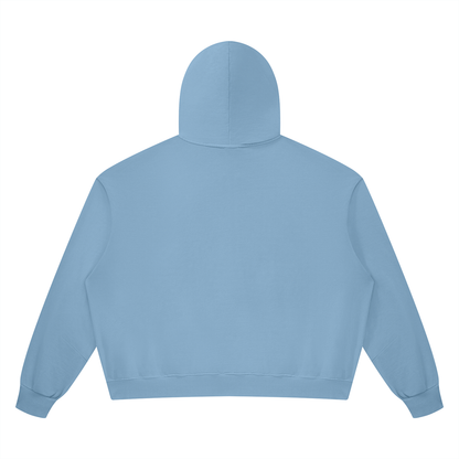 Unisex Vintage Wash Boxy Full Zip Hoodie in haze blue, alternate angle