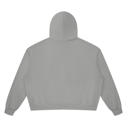 Unisex Vintage Wash Boxy Full Zip Hoodie in light gray, alternate angle