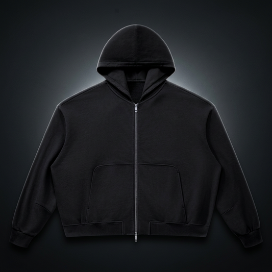 Unisex Vintage Wash Boxy Full Zip Hoodie, view 1