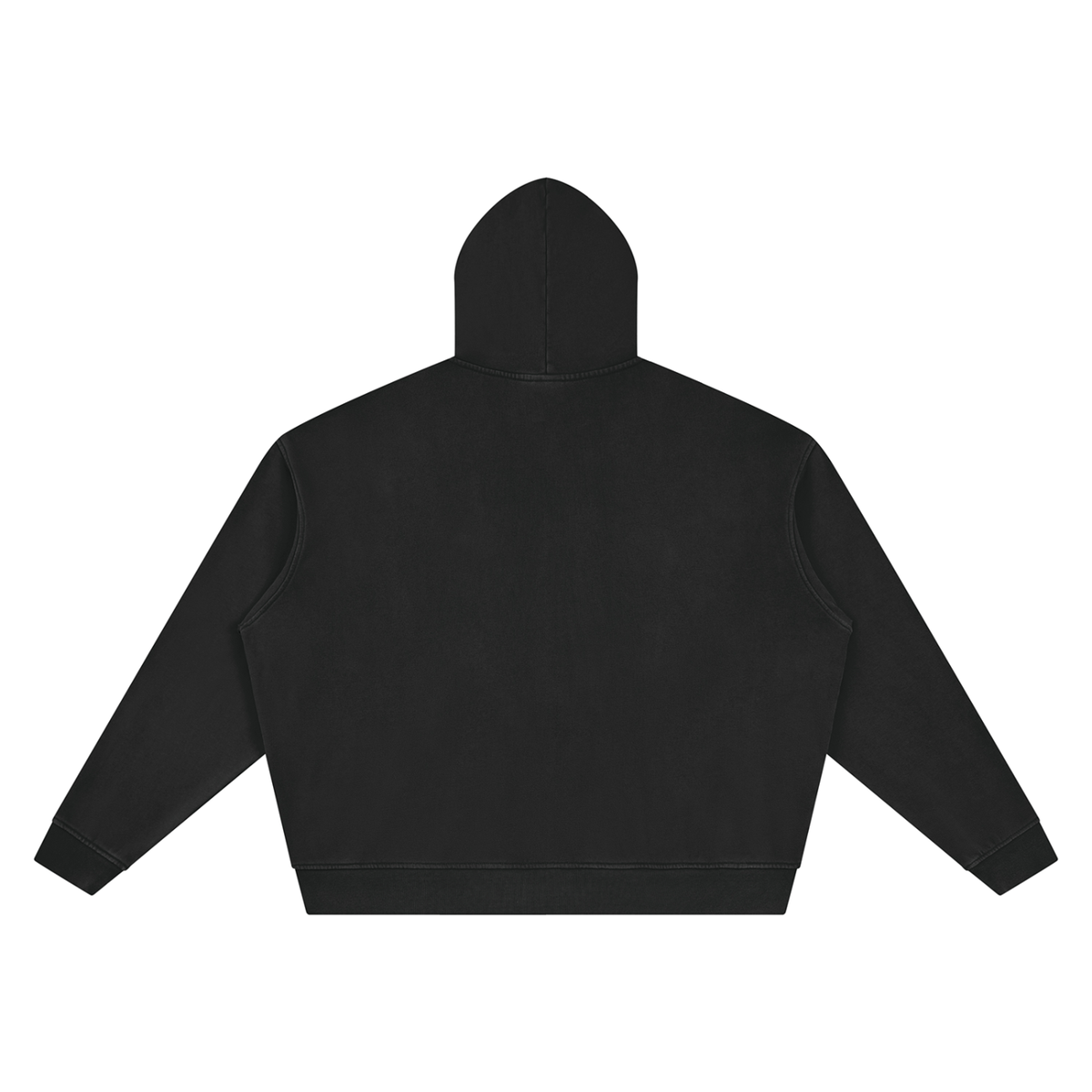 Unisex Vintage Wash Boxy Hoodie in black, alternate angle