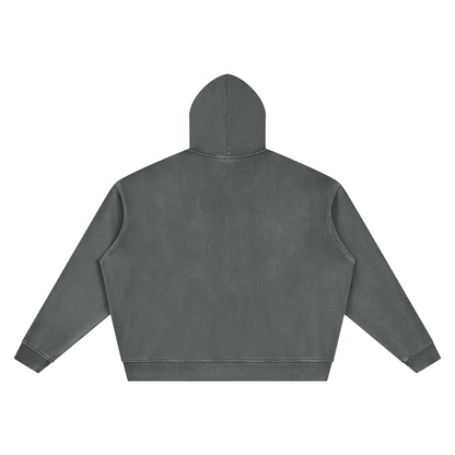 Unisex Vintage Wash Boxy Hoodie in dark gray, alternate angle