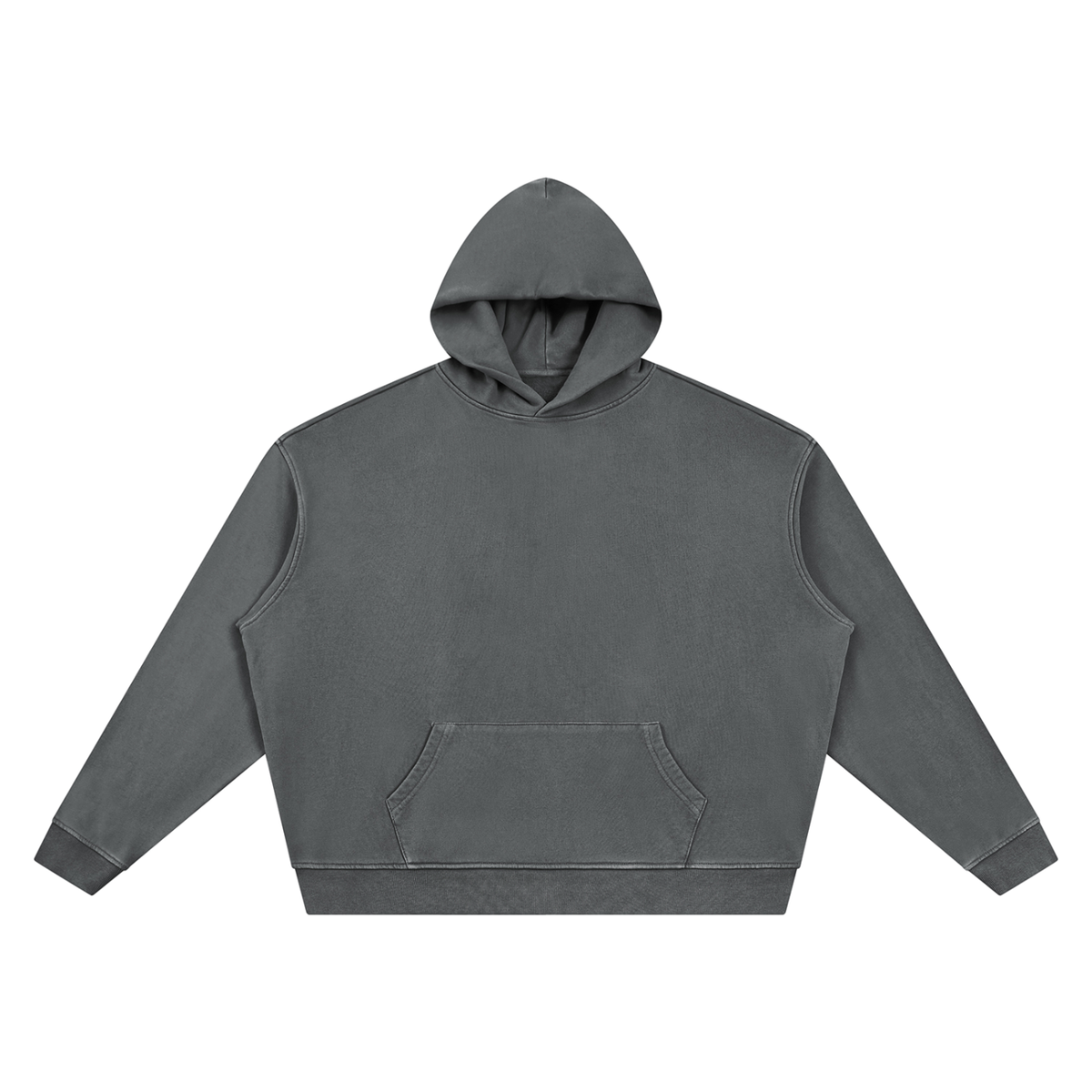Unisex Vintage Wash Boxy Hoodie in dark gray