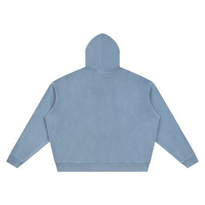 Unisex Vintage Wash Boxy Hoodie in jeans blue, alternate angle