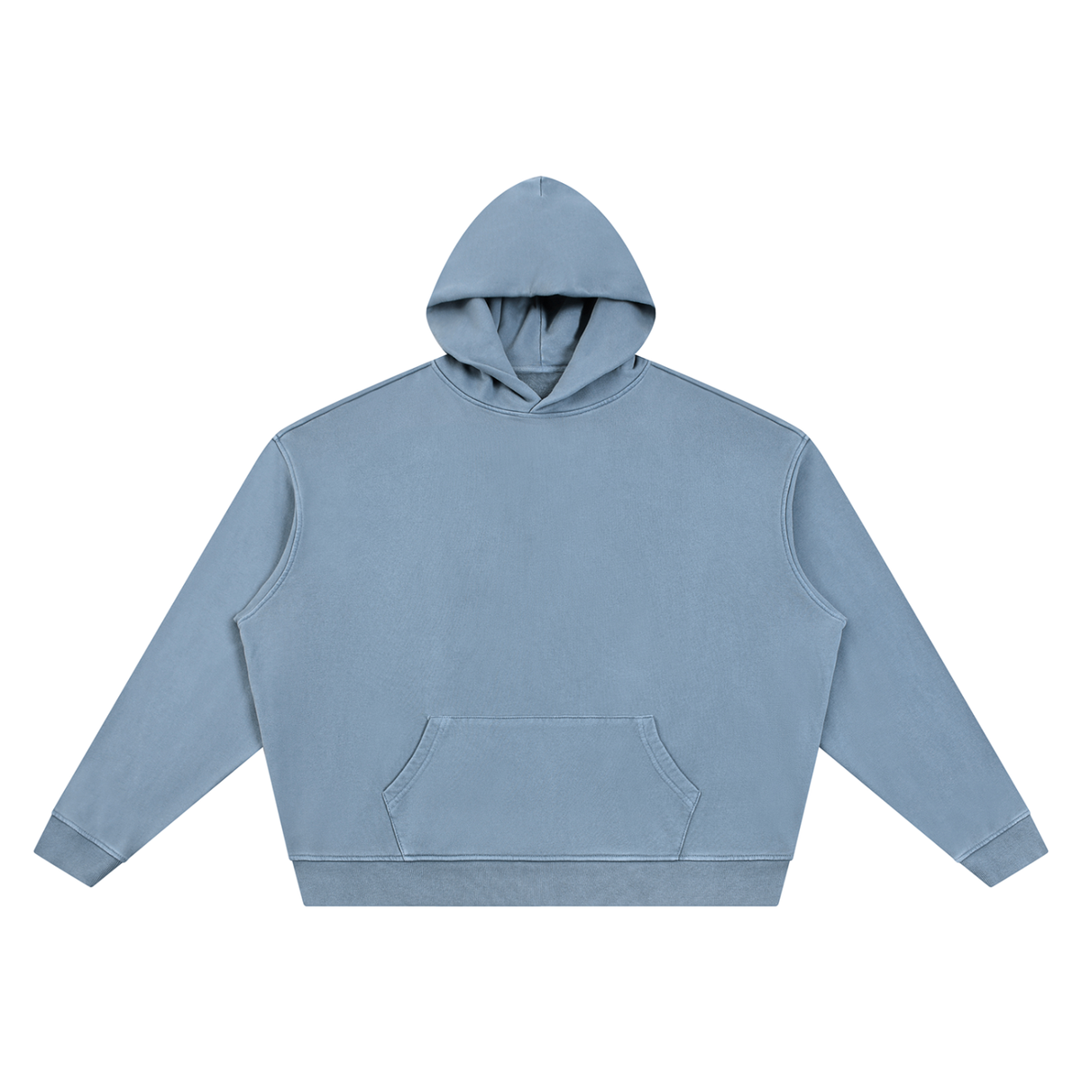 Unisex Vintage Wash Boxy Hoodie in jeans blue