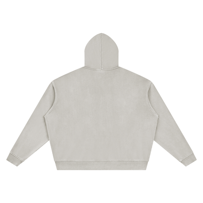 Unisex Vintage Wash Boxy Hoodie in light gray, alternate angle