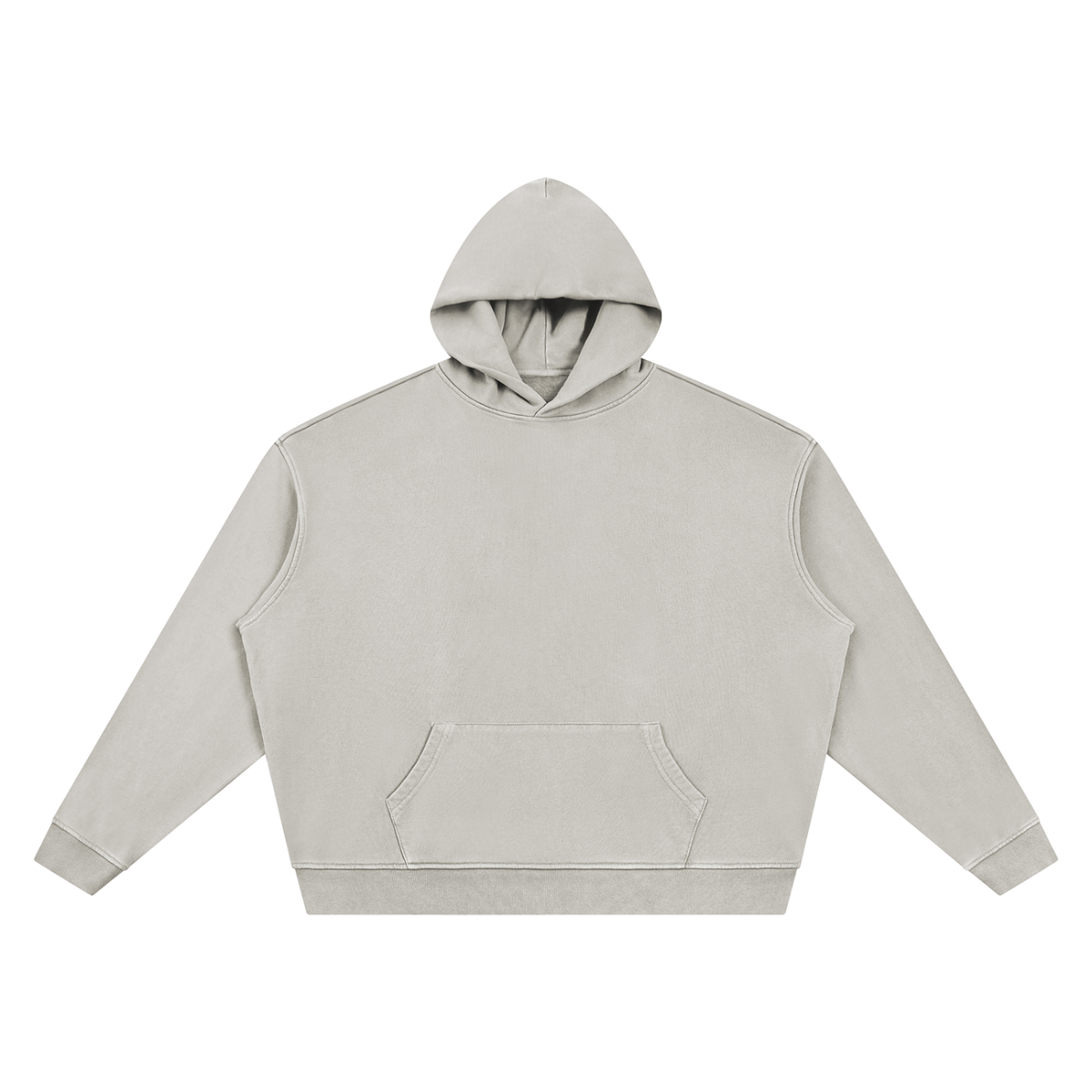 Unisex Vintage Wash Boxy Hoodie in light gray