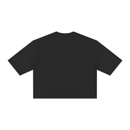 Unisex Vintage Wash Boxy T-Shirt in black, alternate angle