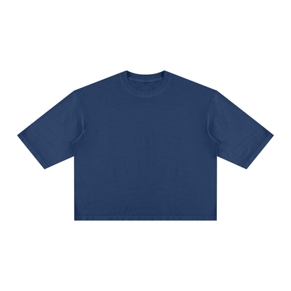 Unisex Vintage Wash Boxy T-Shirt in navy blue