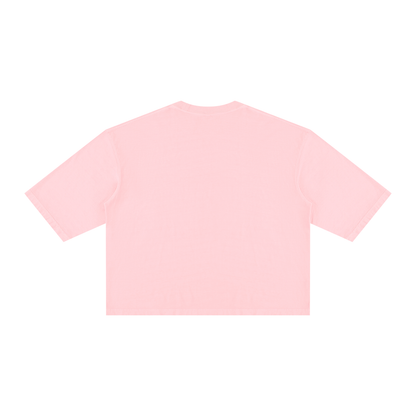 Unisex Vintage Wash Boxy T-Shirt in pink, alternate angle