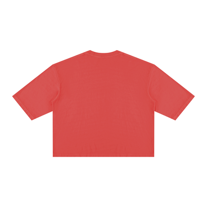 Unisex Vintage Wash Boxy T-Shirt in red, alternate angle