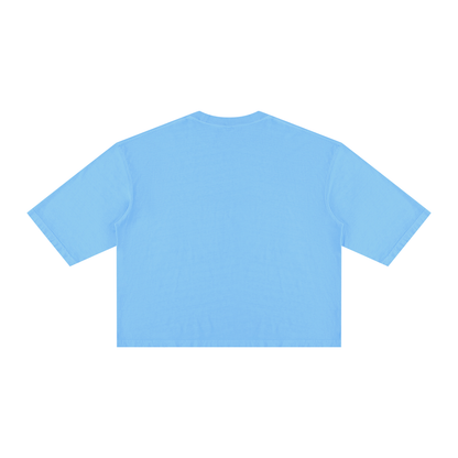 Unisex Vintage Wash Boxy T-Shirt in sky blue, alternate angle