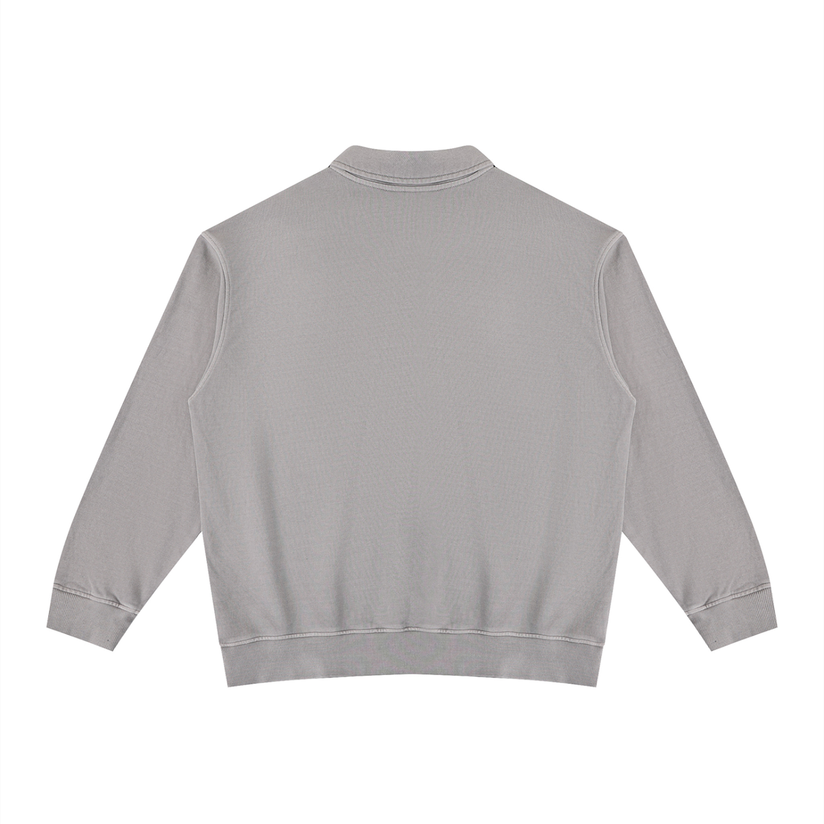 Unisex Vintage Wash Collared Sweatshirt in gray, alternate angle