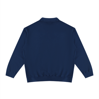 Unisex Vintage Wash Collared Sweatshirt in royal blue, alternate angle