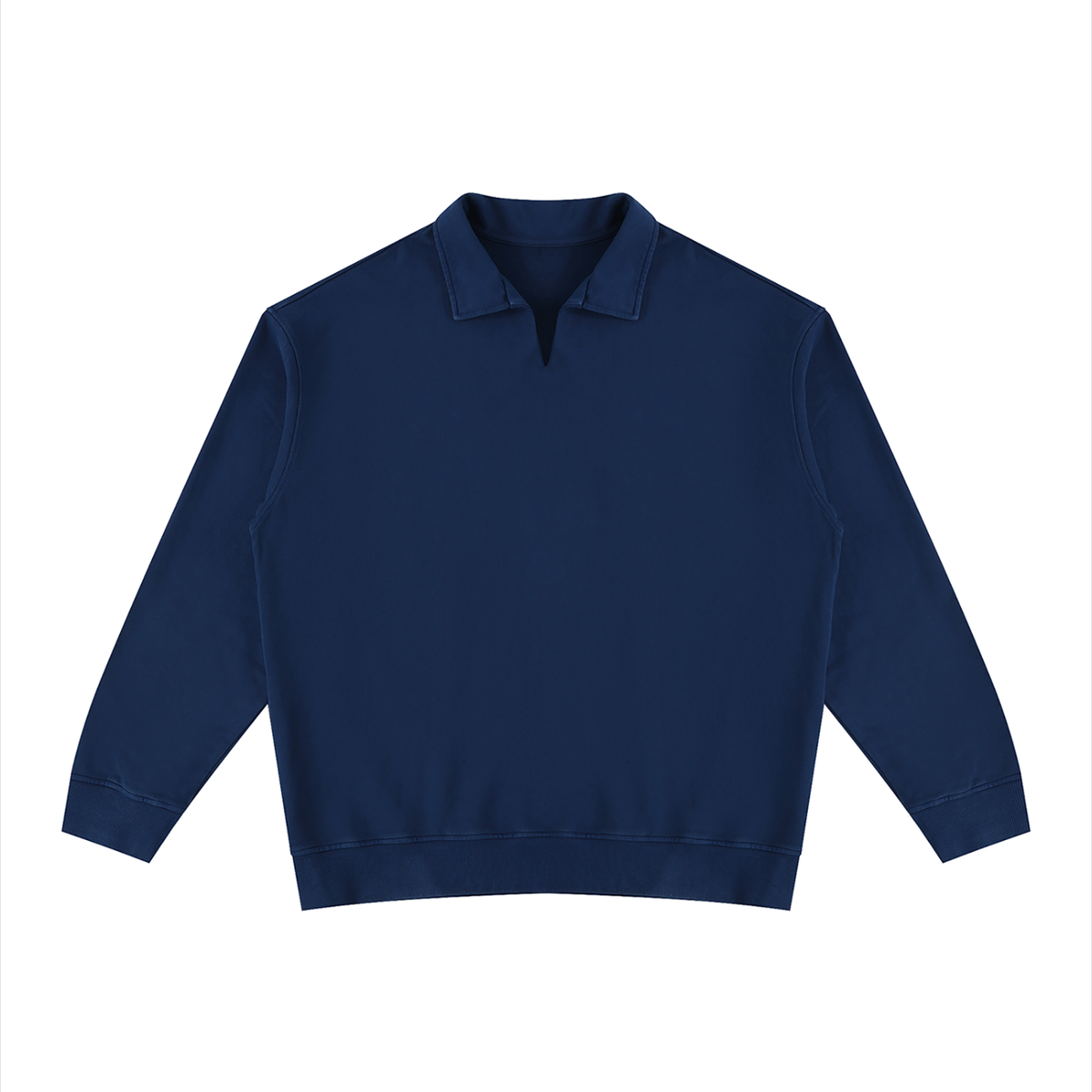 Unisex Vintage Wash Collared Sweatshirt in royal blue