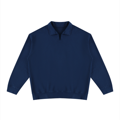 Unisex Vintage Wash Collared Sweatshirt in royal blue