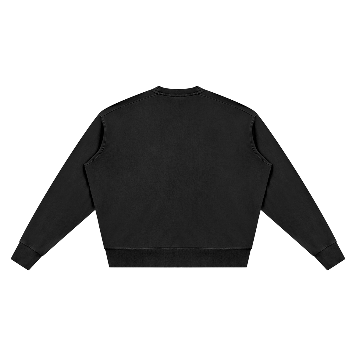 Unisex Vintage Wash Crewneck Sweatshirt in black, alternate angle