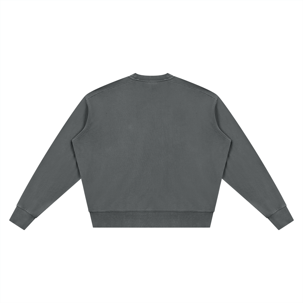 Unisex Vintage Wash Crewneck Sweatshirt in dark gray, alternate angle
