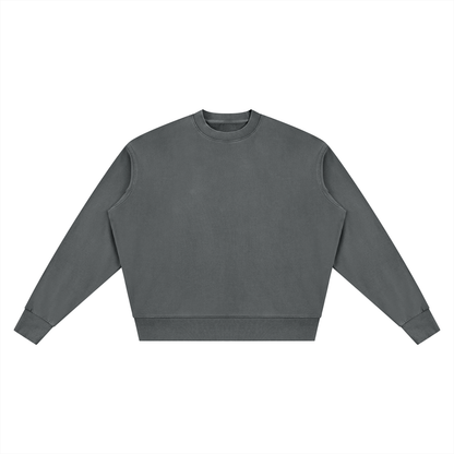 Unisex Vintage Wash Crewneck Sweatshirt in dark gray