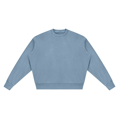 Unisex Vintage Wash Crewneck Sweatshirt in jeans blue
