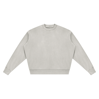 Unisex Vintage Wash Crewneck Sweatshirt in light gray