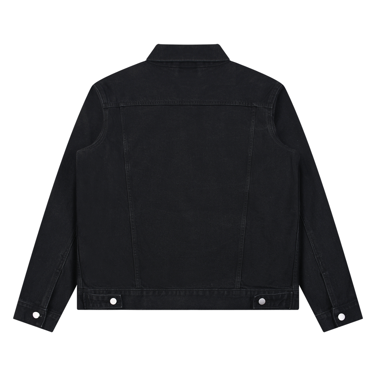 Unisex Vintage Wash Denim Jacket in black, alternate angle