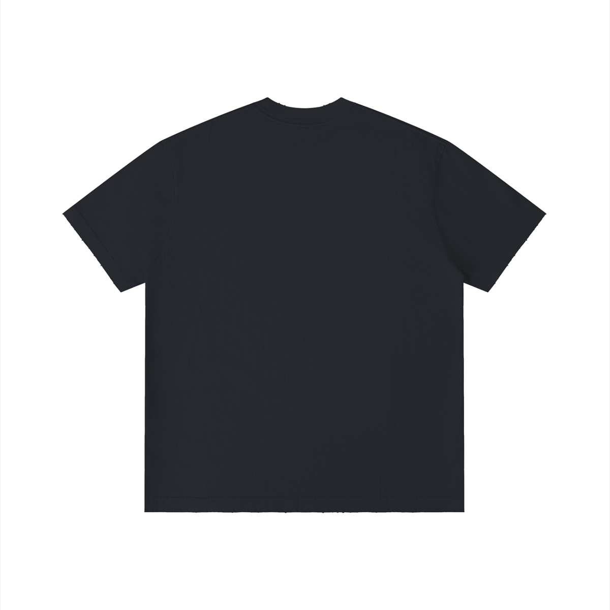 Unisex Vintage Wash Distressed T-Shirt in black, alternate angle