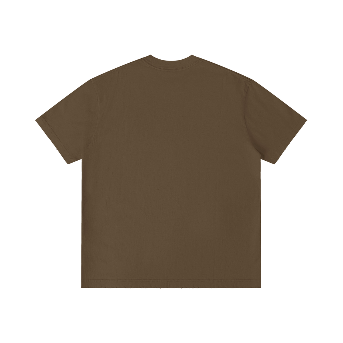 Unisex Vintage Wash Distressed T-Shirt in coffee, alternate angle