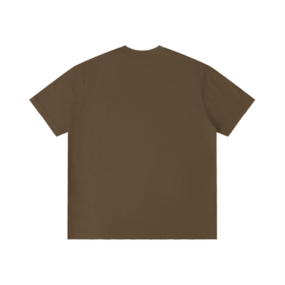 Unisex Vintage Wash Distressed T-Shirt in coffee, alternate angle
