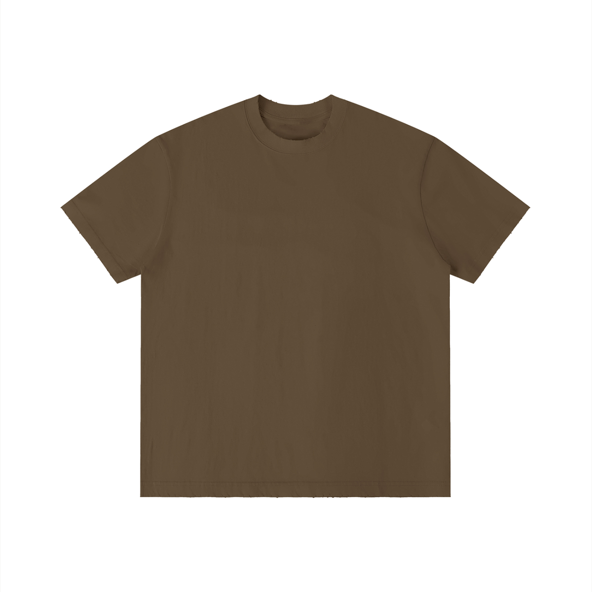 Unisex Vintage Wash Distressed T-Shirt in coffee