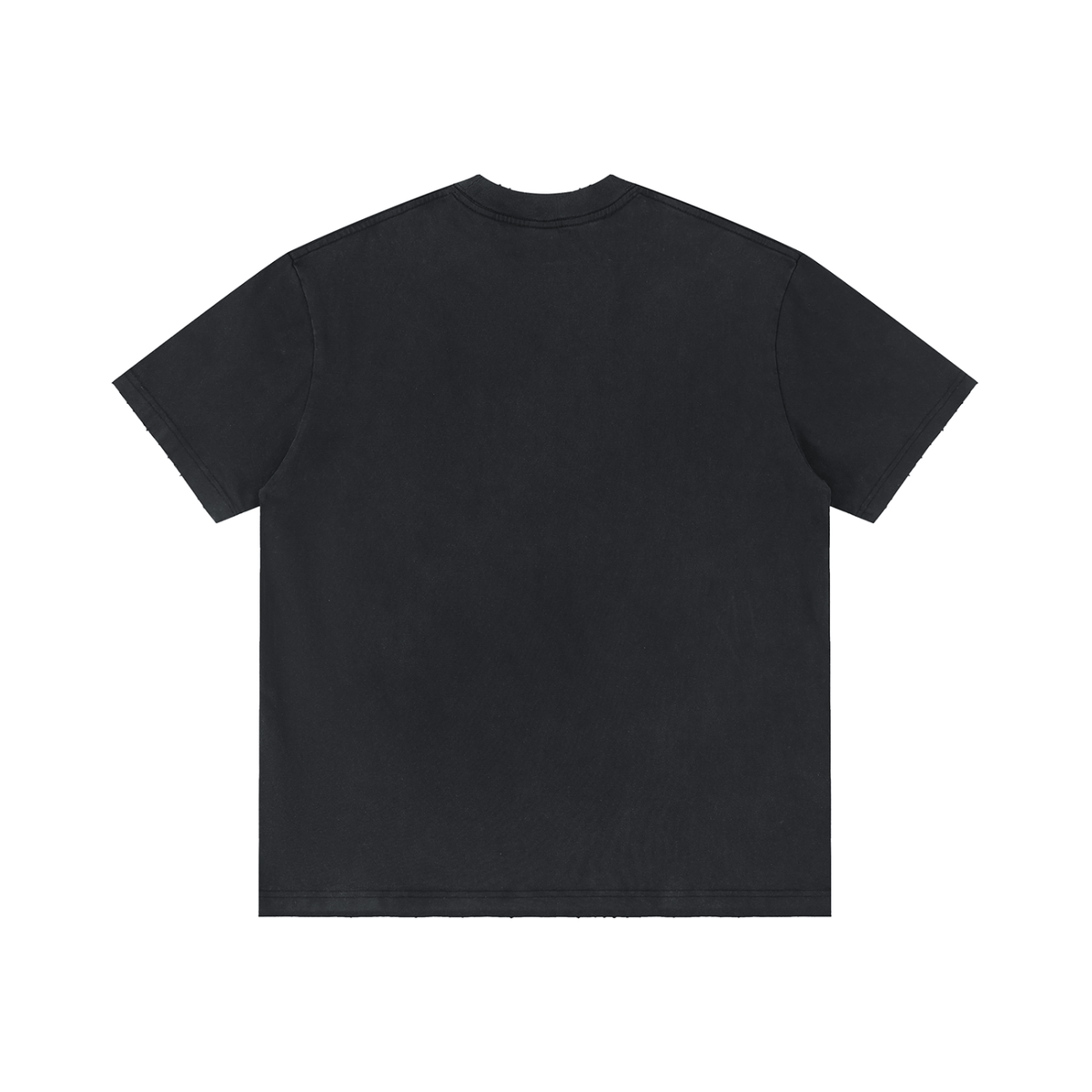Unisex Vintage Wash Distressed T-Shirt in dark gray, alternate angle