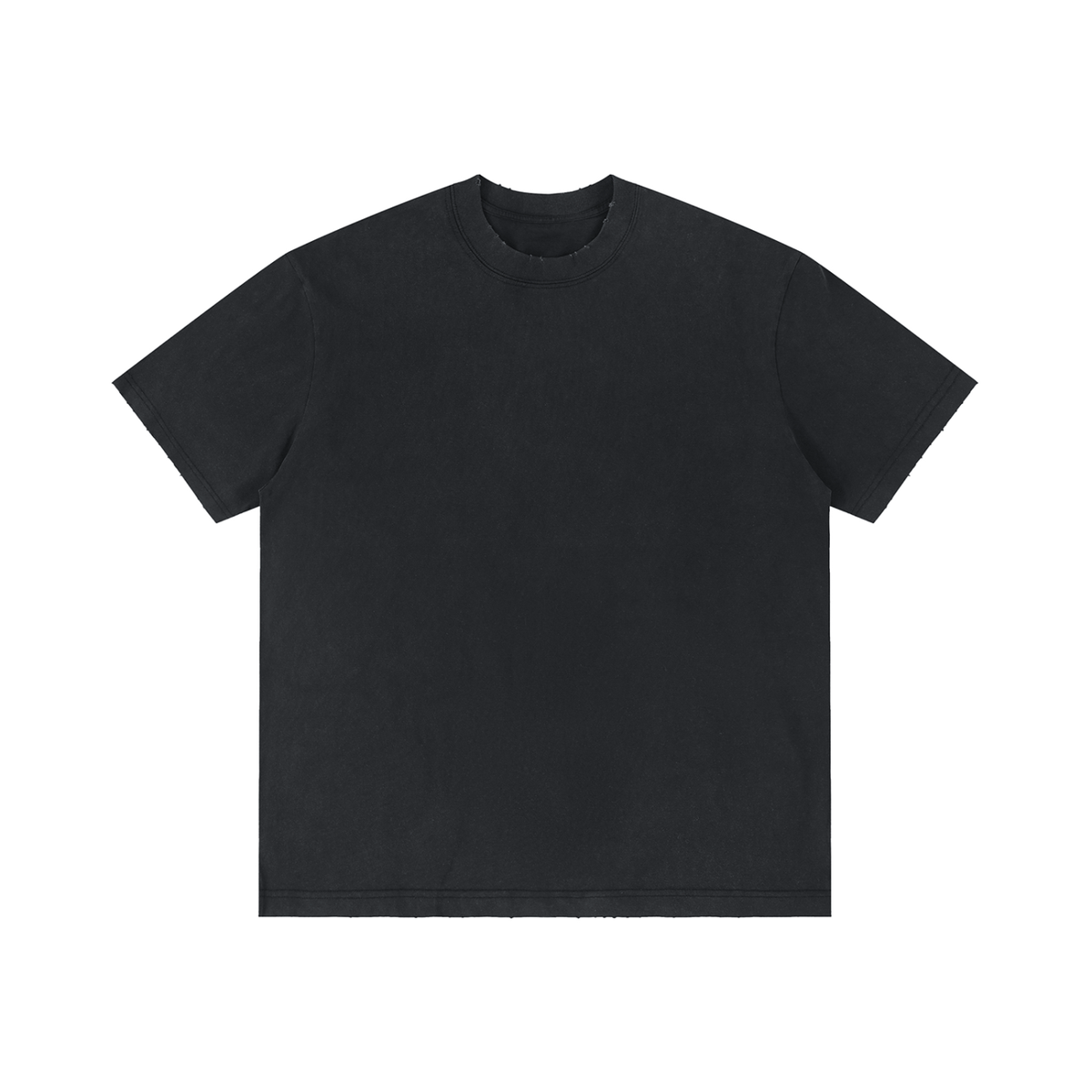 Unisex Vintage Wash Distressed T-Shirt in dark gray