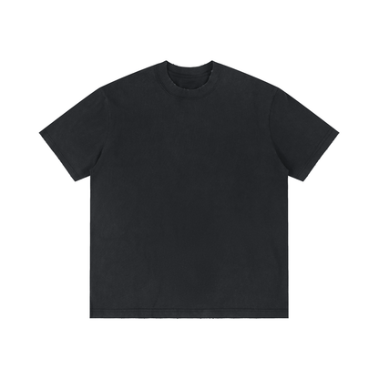 Unisex Vintage Wash Distressed T-Shirt in dark gray