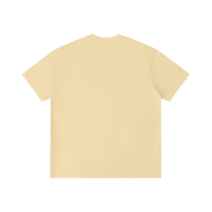 Unisex Vintage Wash Distressed T-Shirt in khaki, alternate angle