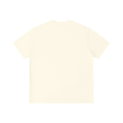 Unisex Vintage Wash Distressed T-Shirt in light apricot, alternate angle