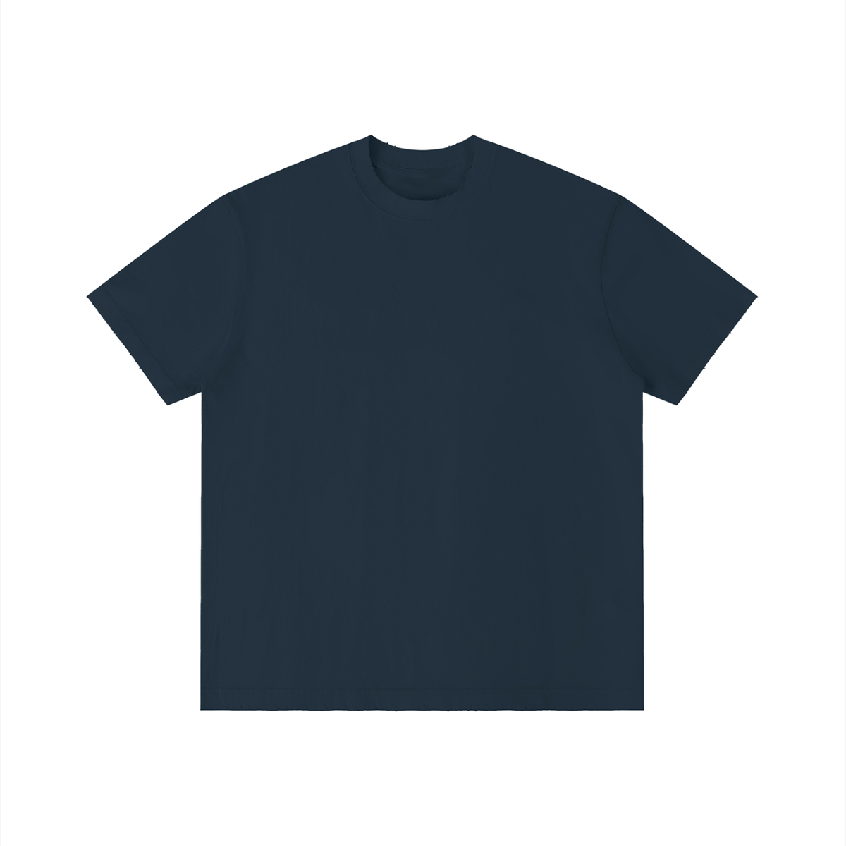 Unisex Vintage Wash Distressed T-Shirt in navy blue