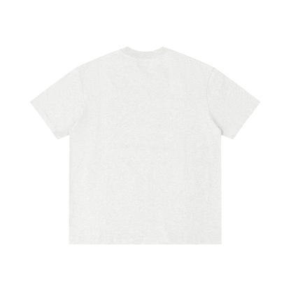 Unisex Vintage Wash Distressed T-Shirt in oat gray, alternate angle