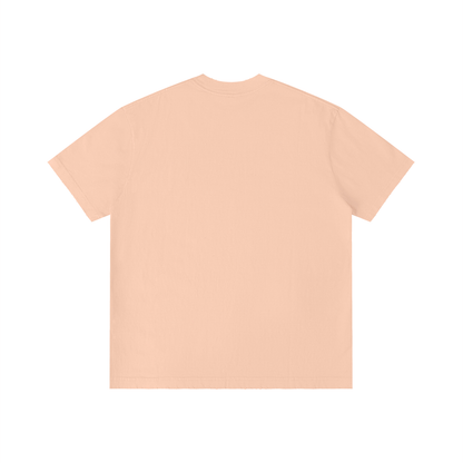 Unisex Vintage Wash Distressed T-Shirt in pink, alternate angle