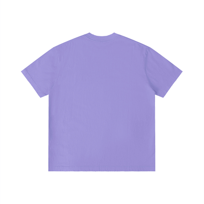 Unisex Vintage Wash Distressed T-Shirt in purple, alternate angle