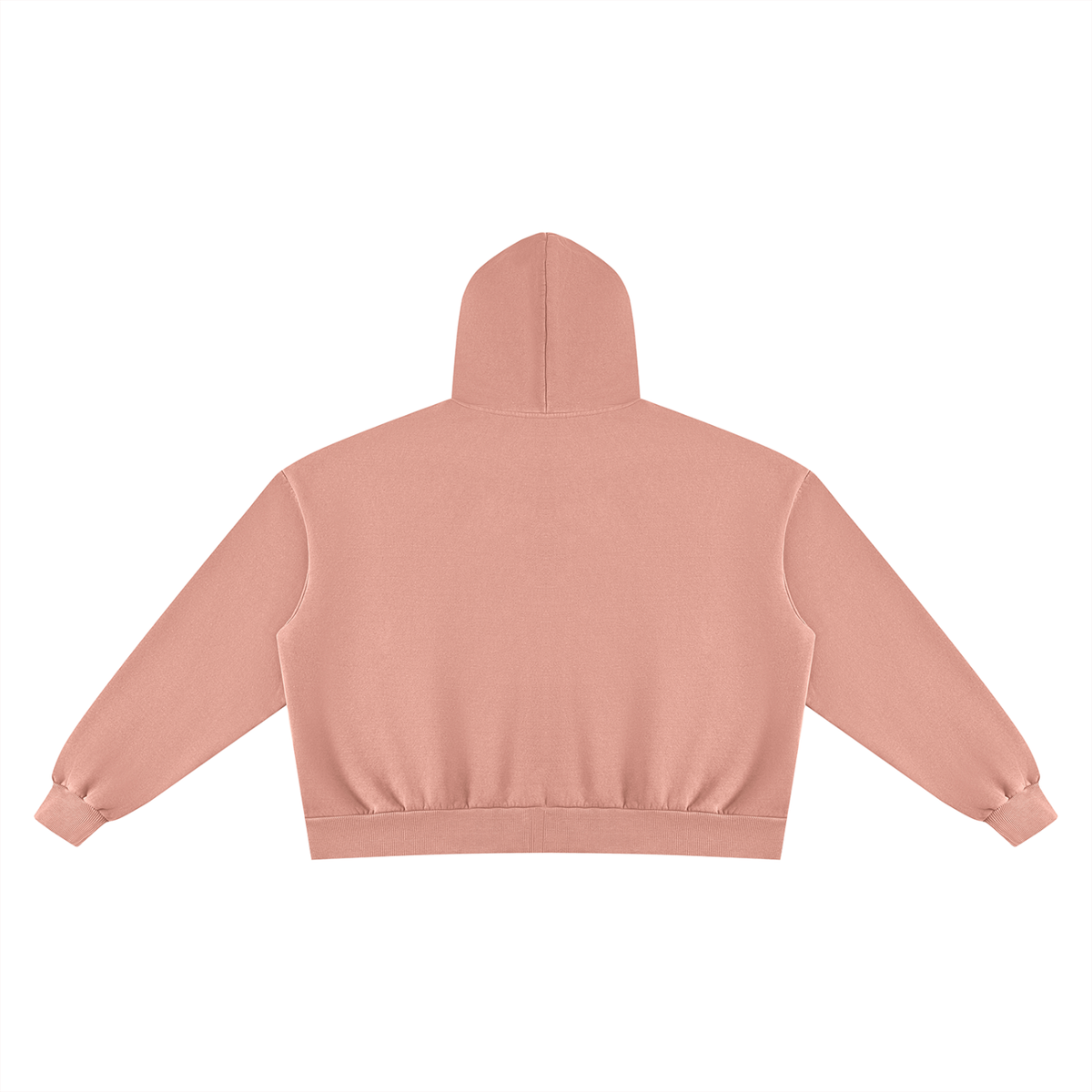 Unisex Vintage Wash Fleece Boxy Full Zip Hoodie in pink, alternate angle